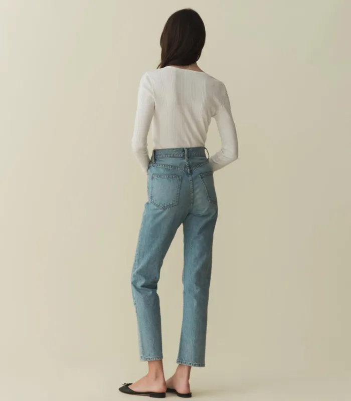 Shop PAOLA CASHMERE BLEND TEE Salt DEN Tees