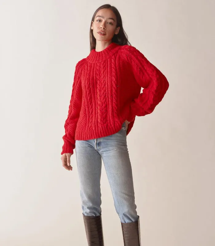 Shop SERENA SWEATER Red Sumac DEN Knitwear