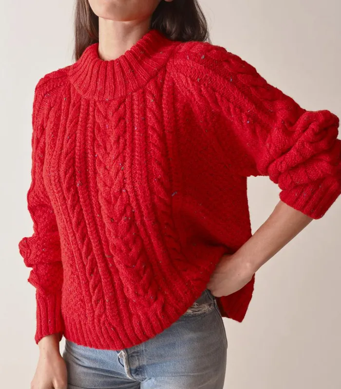 Shop SERENA SWEATER Red Sumac DEN Knitwear