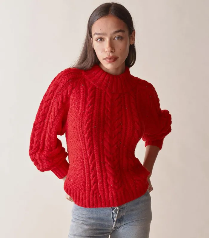 Shop SERENA SWEATER Red Sumac DEN Knitwear