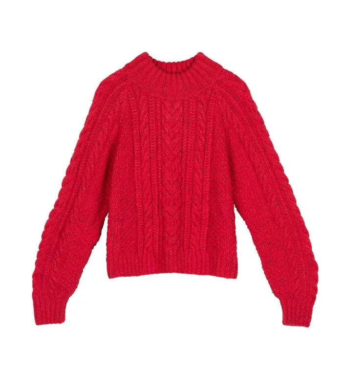 Shop SERENA SWEATER Red Sumac DEN Knitwear