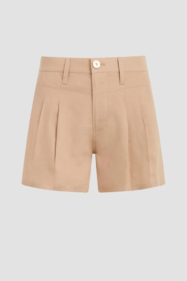 Shorts Women Hudson Jeans Front Yoke Pleated Short Tobacco Brown Shorts Women Hudson Jeans Front Yoke Pleated Short Tobacco Brown