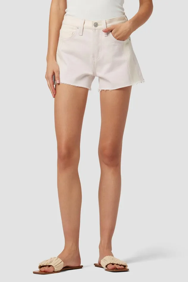 Shorts Women Hudson Jeans Lori HighRise Short Egret And Light Pink