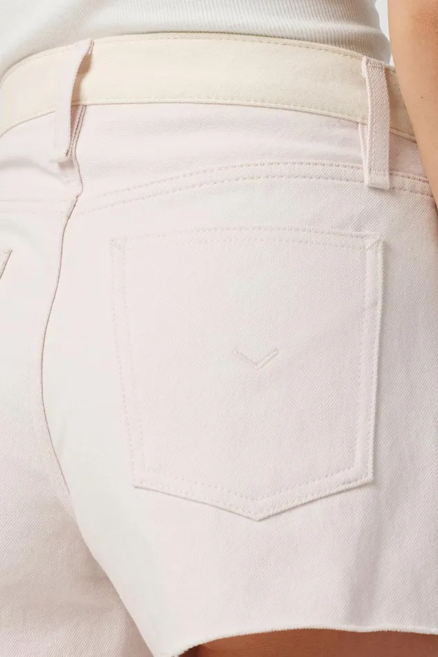 Shorts Women Hudson Jeans Lori HighRise Short Egret And Light Pink Shorts Women Hudson Jeans Lori HighRise Short Egret And Light Pink
