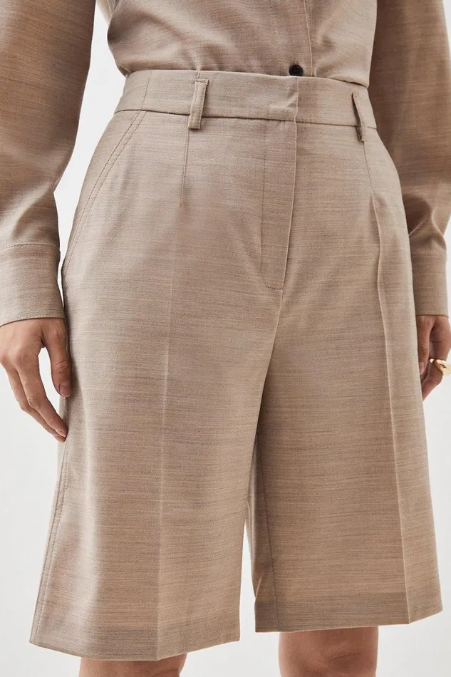 Shorts Women Karen Millen Wool Blend Tailored Short Neutral