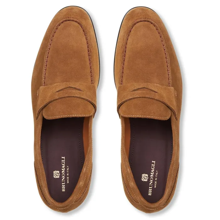 Silas Suede Loafer 8211 Cognac Men Bruno Magli Loafers and Slipons