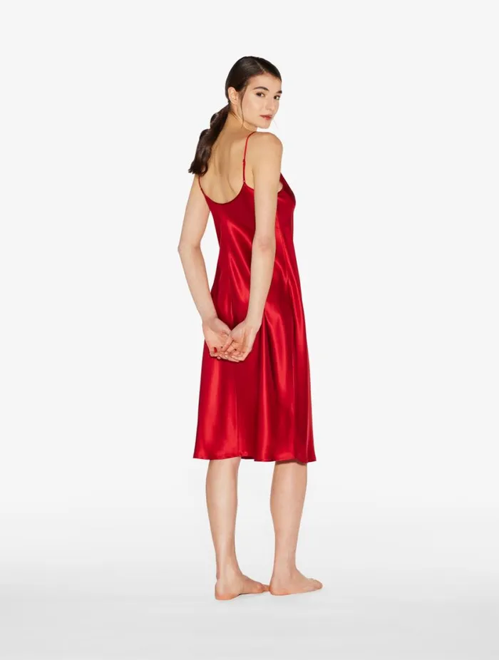 Silk Midi Nightdress In Garnet Sleepwear La Perla Slips and Dresses Silk Midi Nightdress In Garnet Sleepwear La Perla Slips and Dresses
