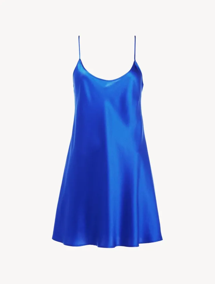 Silk Short Slip In Electric Blue Sleepwear La Perla Pajamas