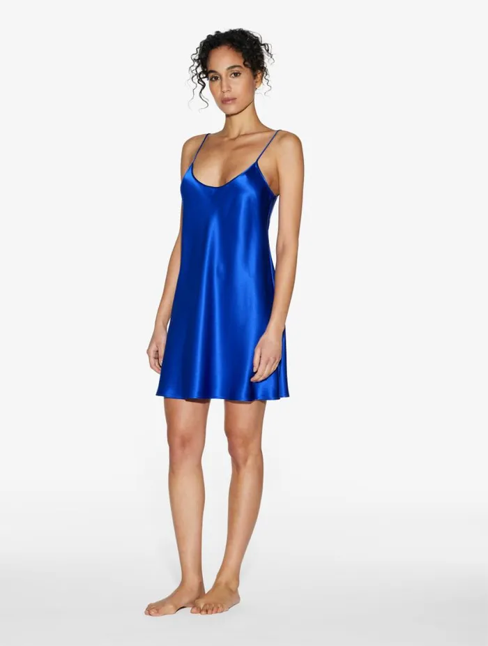 Silk Short Slip In Electric Blue Sleepwear La Perla Pajamas