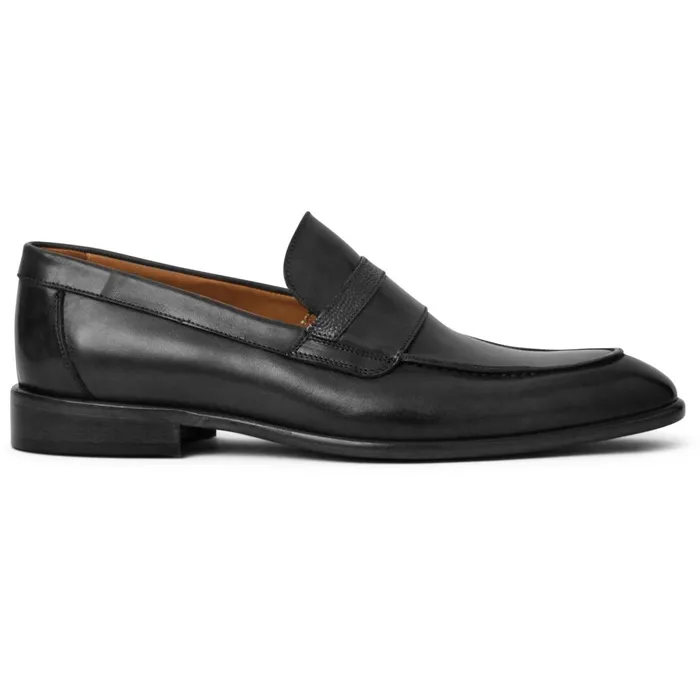 Silvestro Embosssed Bit Loafer Black Leather Men Bruno Magli Loafers and Slipons