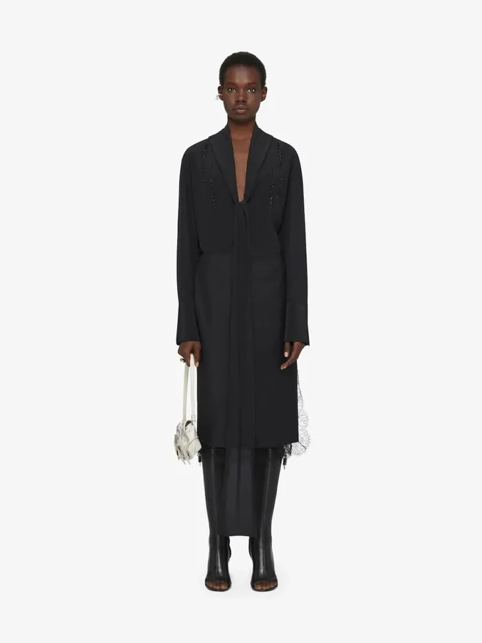 Skirt In Wool And Mohair With Lace Black Women Givenchy Skirts