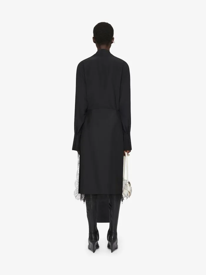 Skirt In Wool And Mohair With Lace Black Women Givenchy Skirts