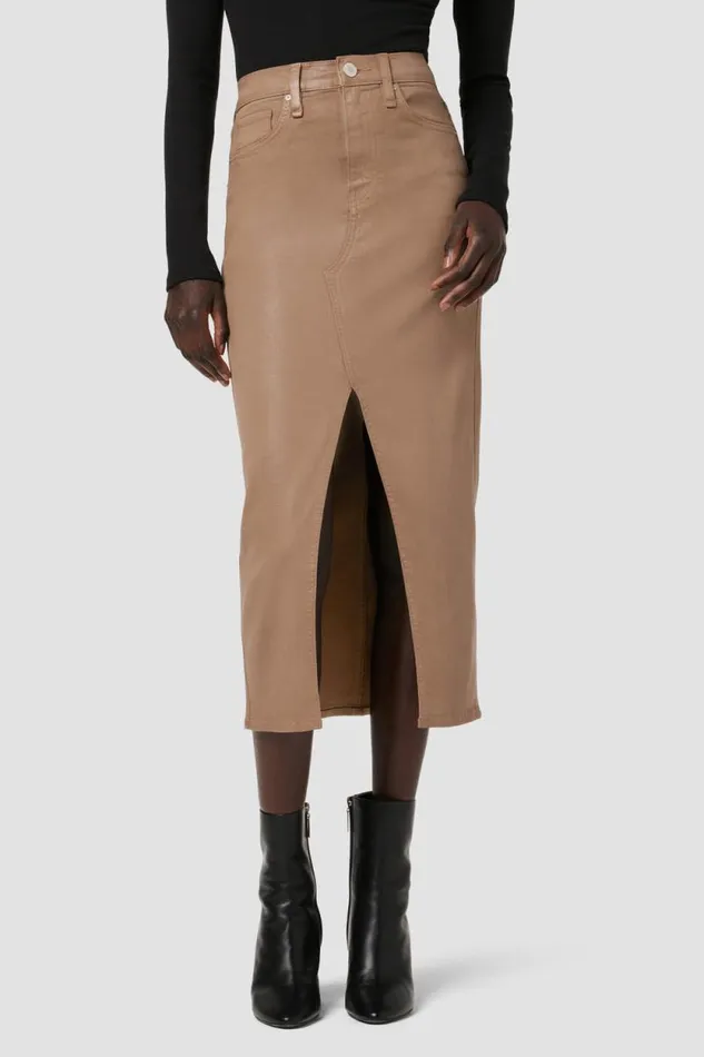 Skirts Women Hudson Jeans Reconstructed Skirt Coated Hot Latte