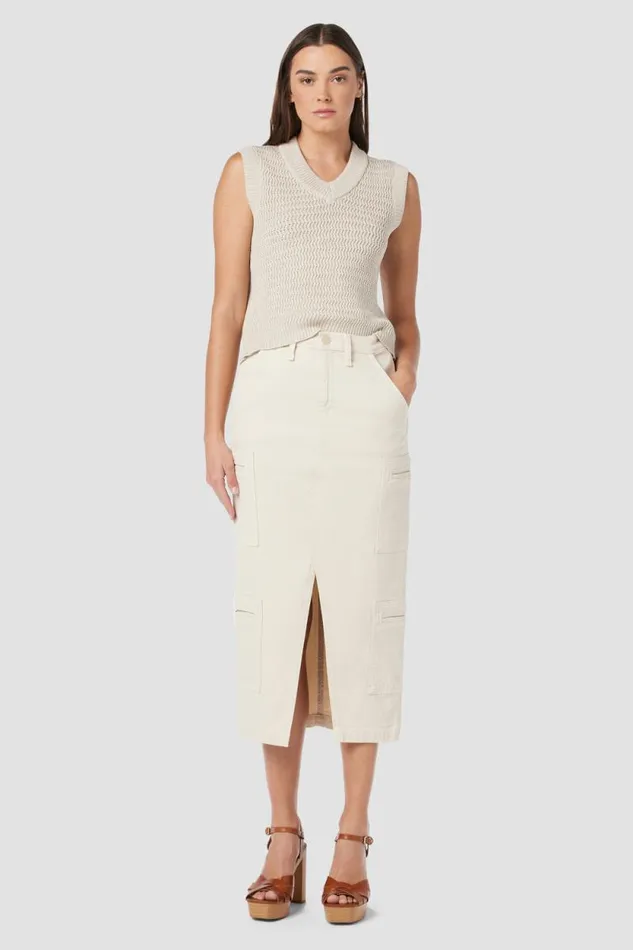 Skirts Women Hudson Jeans Reconstructed Skirt W Cargo Welt Pockets Bleached Sand Skirts Women Hudson Jeans Reconstructed Skirt W Cargo Welt Pockets Bleached Sand