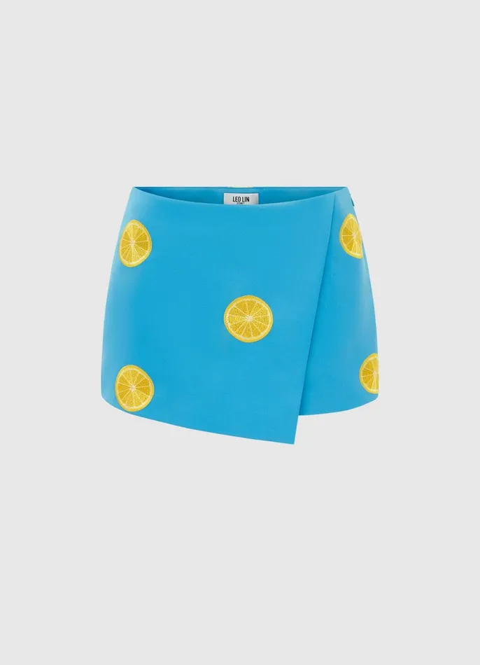 Skirts Women LEO LIN Aria Embroidered Skort 8211 Citrus Embroidery