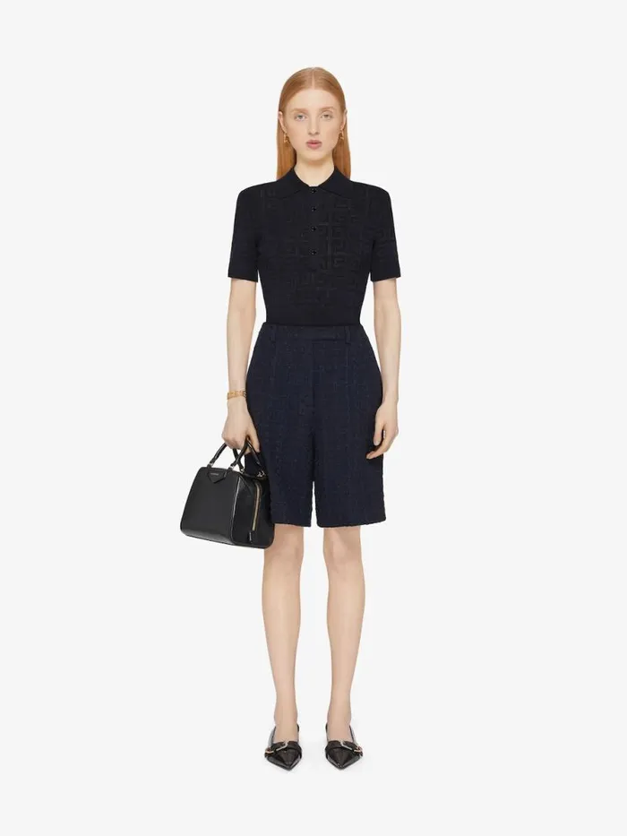 Slim Fit Polo In 4g Jacquard Black Women Givenchy Tops and Shirts
