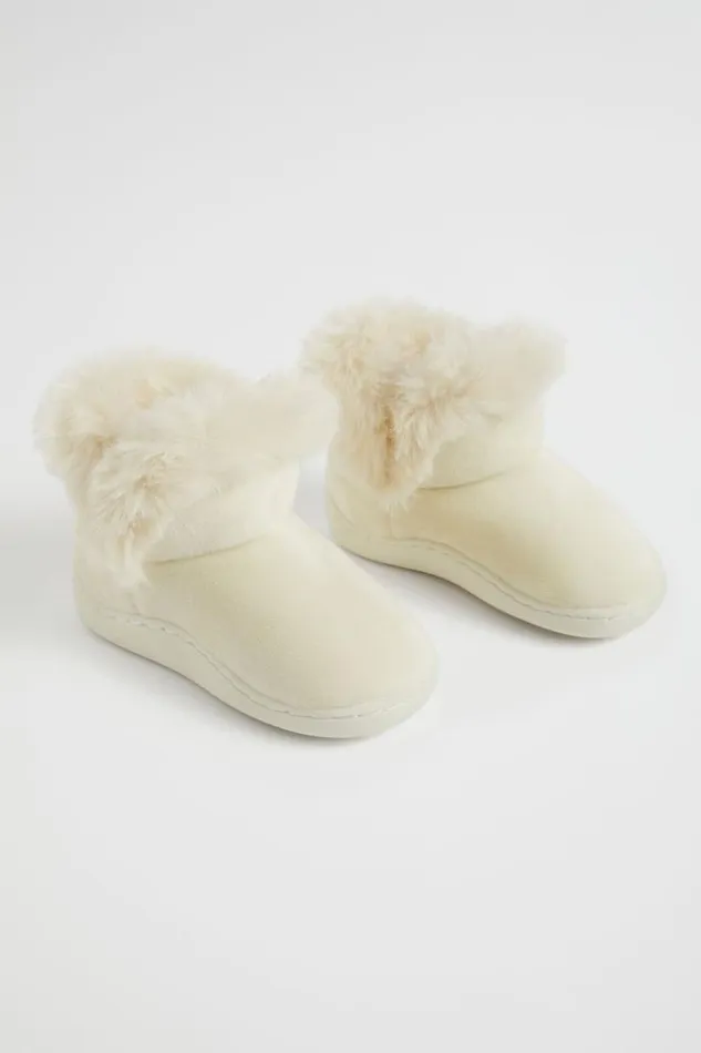 Slippers Girl Seed Heritage Fluffy House Boot Beige