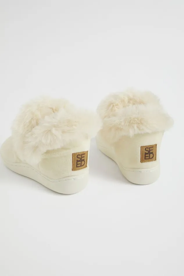 Slippers Girl Seed Heritage Fluffy House Boot Beige