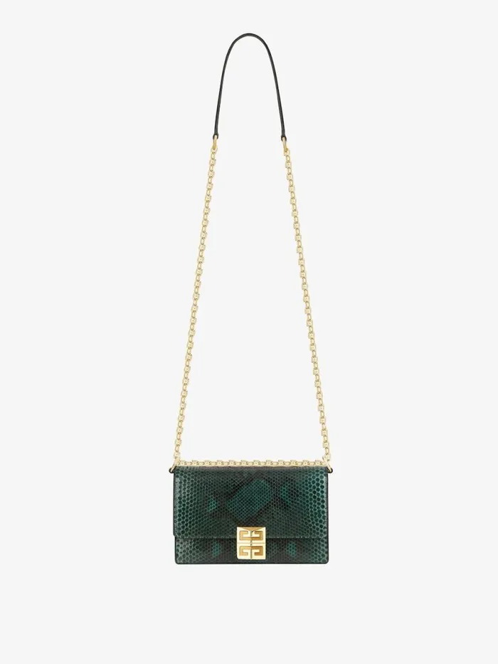 Small 4g Bag In Python With Chain Dark Green Women Givenchy Crossbody Bags