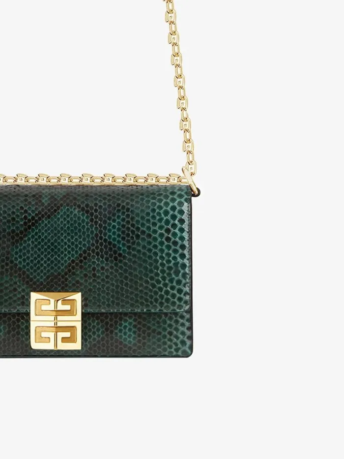 Small 4g Bag In Python With Chain Dark Green Women Givenchy Crossbody Bags