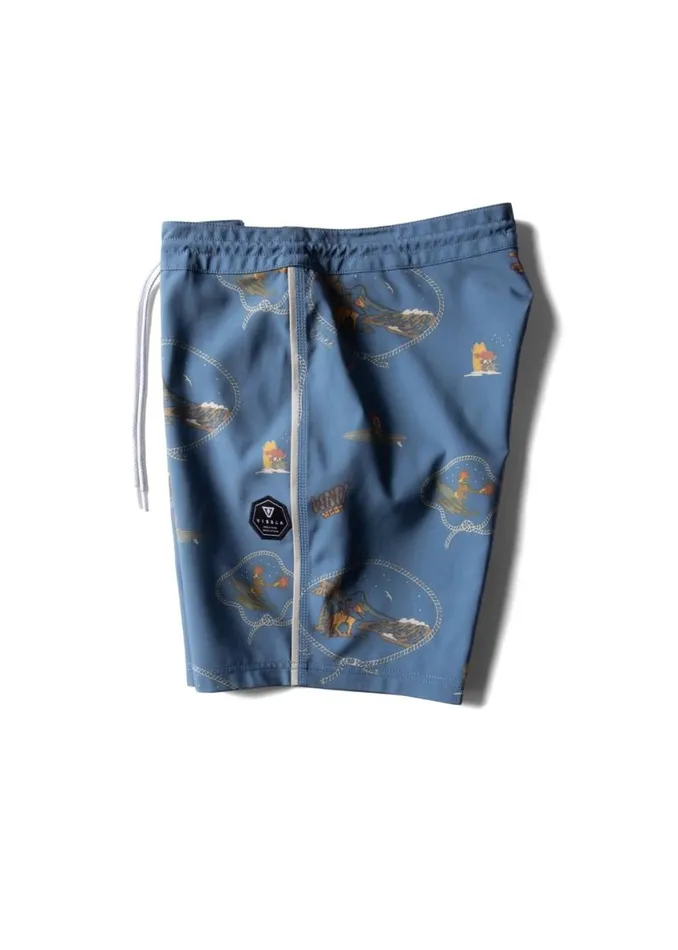 Soren Wavy West 175quot Boardshort Tidal Blue Men Vissla Boardshorts