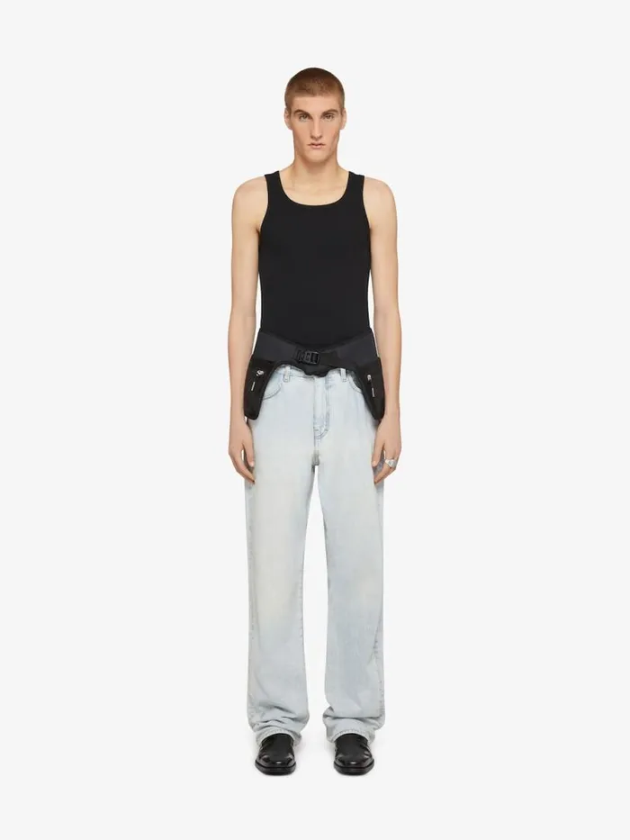 Straight Fit Jeans In Vintage Denim Pale Blue Men Givenchy Pants and Shorts