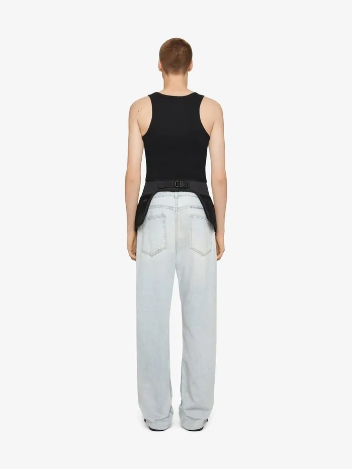 Straight Fit Jeans In Vintage Denim Pale Blue Men Givenchy Pants and Shorts
