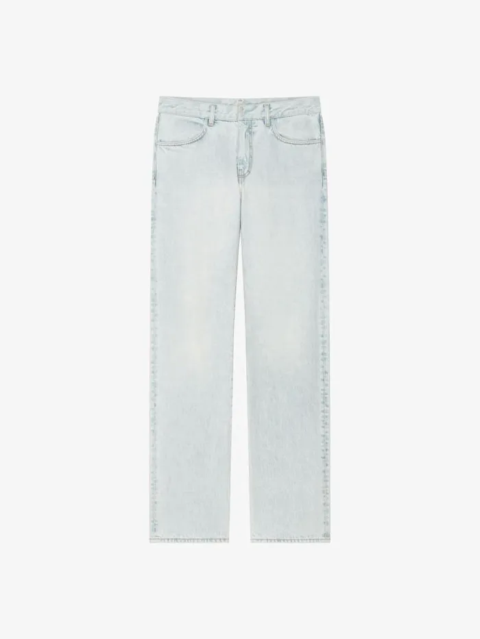 Straight Fit Jeans In Vintage Denim Pale Blue Men Givenchy Pants and Shorts