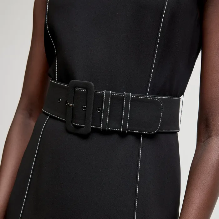 Suiting M M LaFleur Women The Carmela Streamline Dress 8211 Everyday Crepe with Topstitch Black With Topstitch