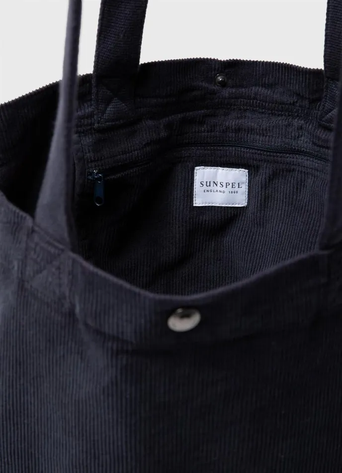 SUNSPEL Bags and Wallets Corduroy Tote Bag Navy 8211 Men