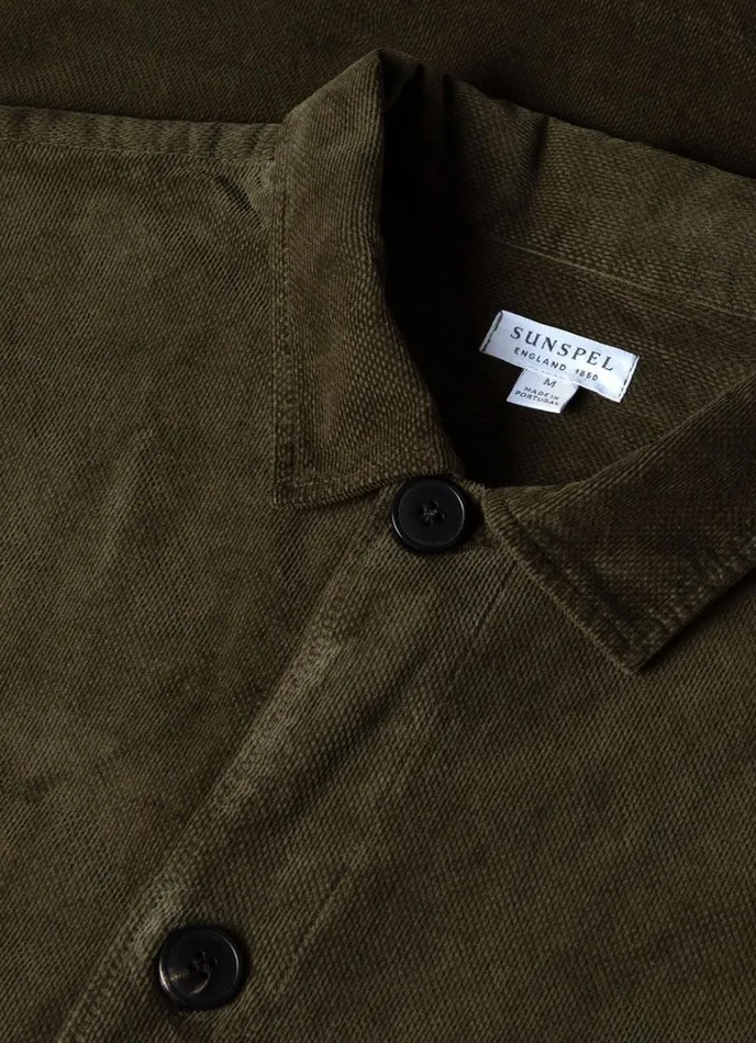 SUNSPEL Jackets and Coats Cellular Cord Overshirt Dark Olive 8211 Men