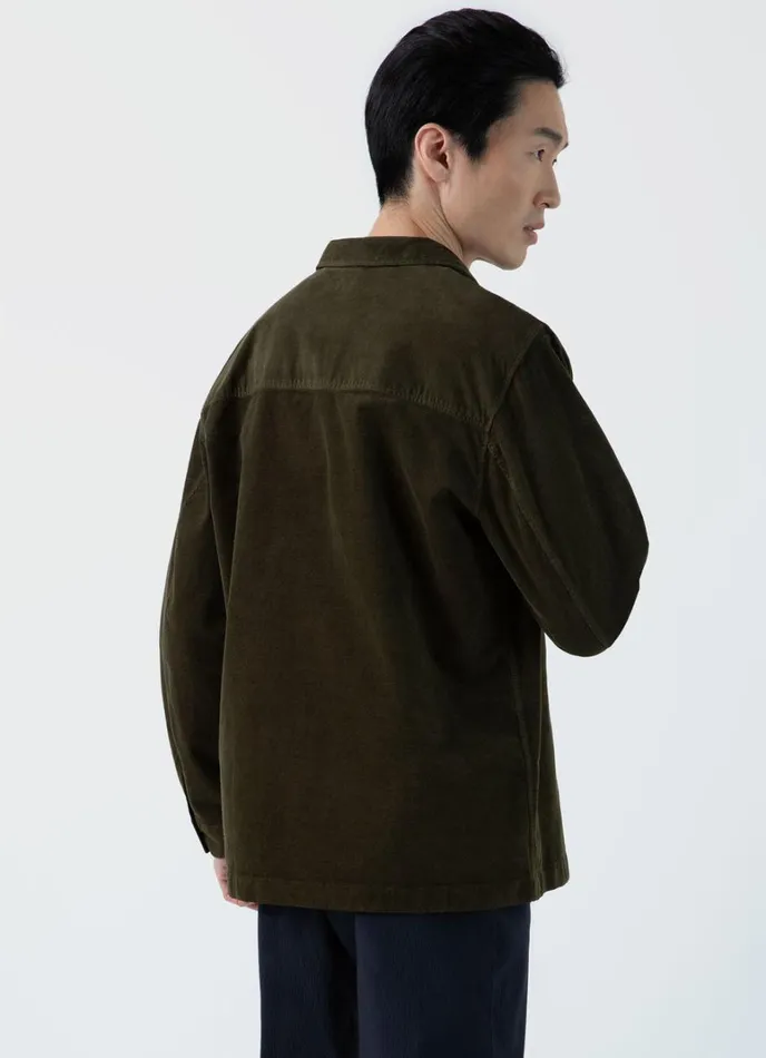 SUNSPEL Jackets and Coats Cellular Cord Overshirt Dark Olive 8211 Men