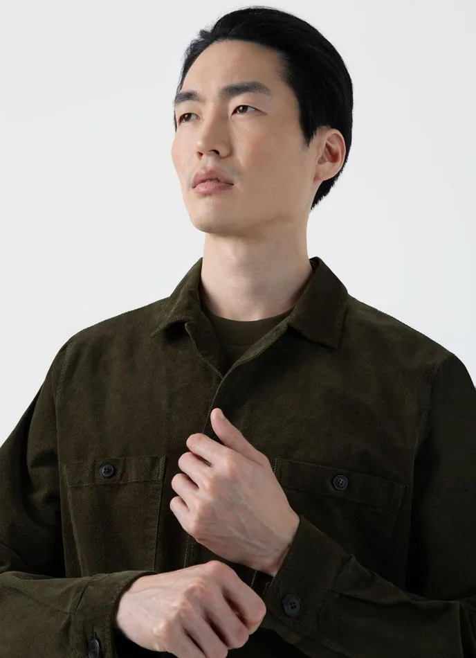 SUNSPEL Jackets and Coats Cellular Cord Overshirt Dark Olive 8211 Men