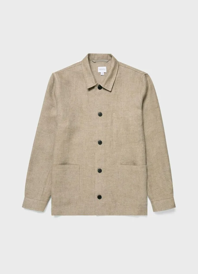 SUNSPEL Jackets and Coats Hopsack Twin Pocket Jacket Light Stone 8211 Men