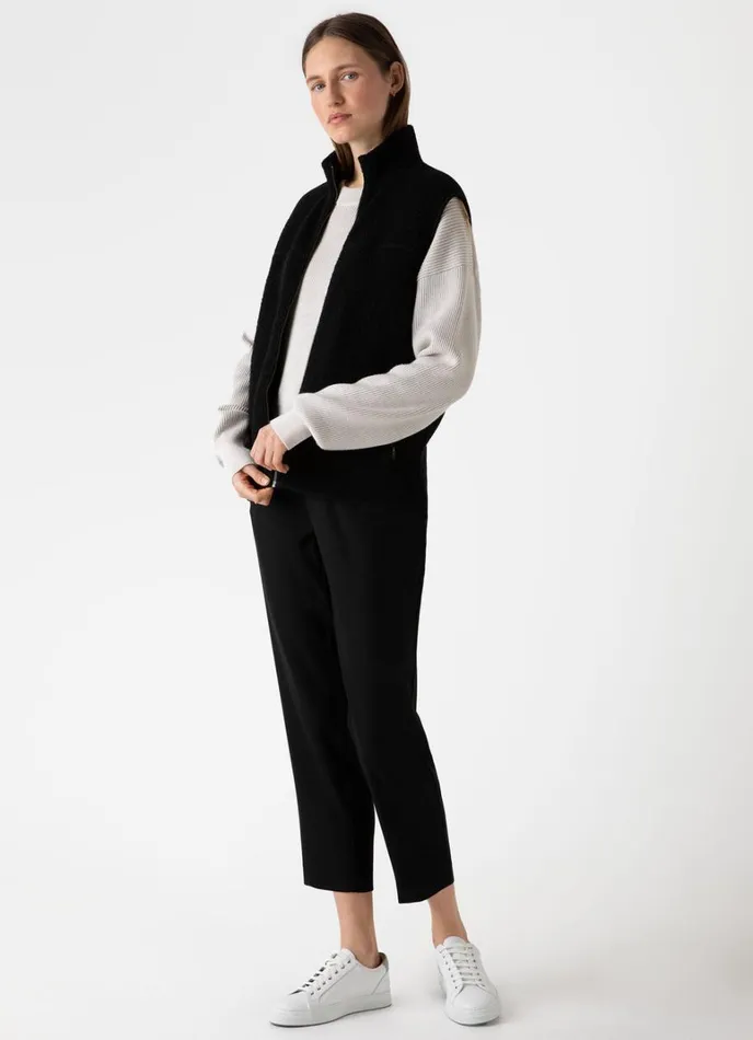 SUNSPEL Jackets and Coats Wool Fleece Vest Black 8211 Women