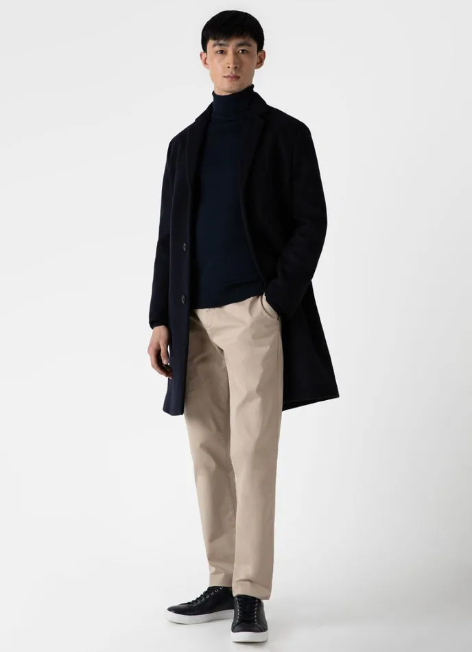 SUNSPEL Knitwear ExtraFine Merino Roll Neck Light Navy 8211 Men
