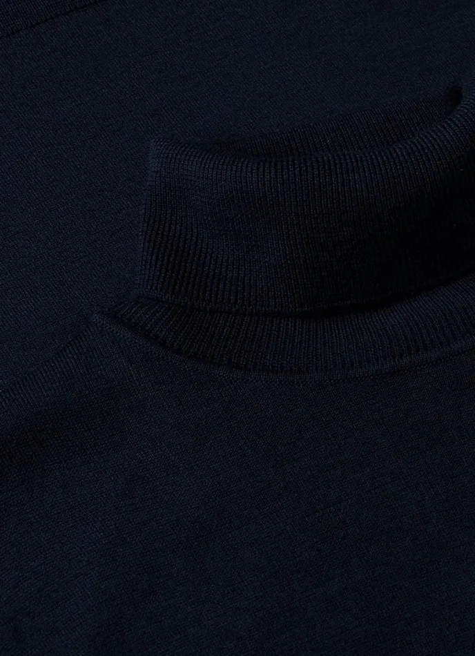 SUNSPEL Knitwear ExtraFine Merino Roll Neck Light Navy 8211 Men