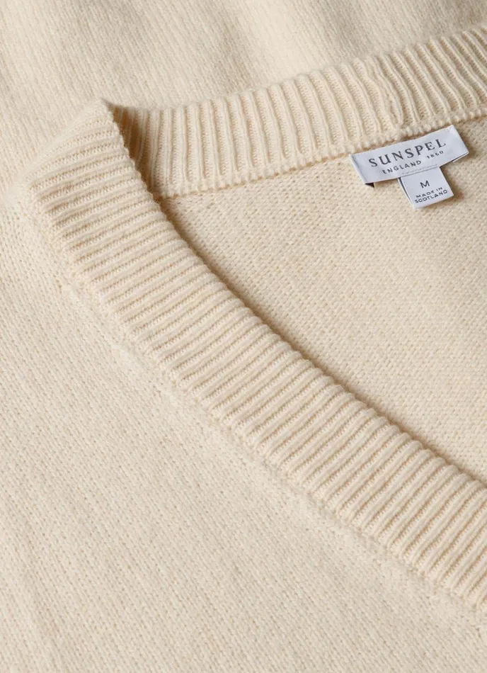 SUNSPEL Knitwear Lambswool Cardigan Ecru 8211 Men