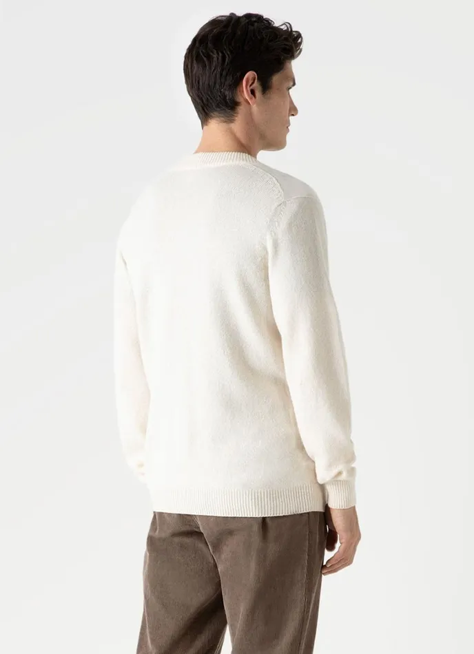 SUNSPEL Knitwear Lambswool Cardigan Ecru 8211 Men