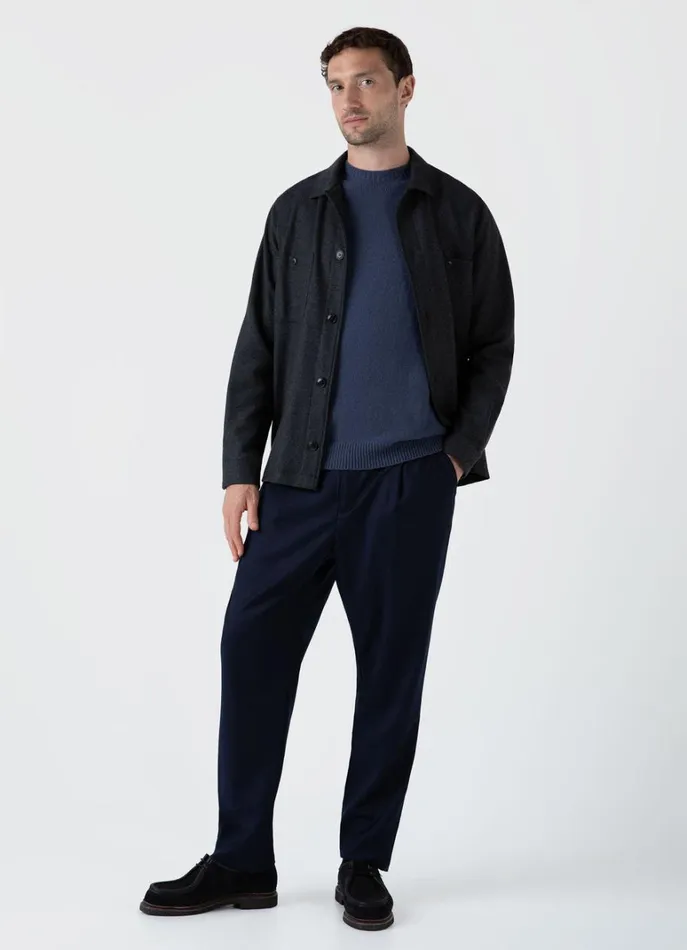 SUNSPEL Knitwear Lambswool Crew Neck Jumper Slate Blue 8211 Men