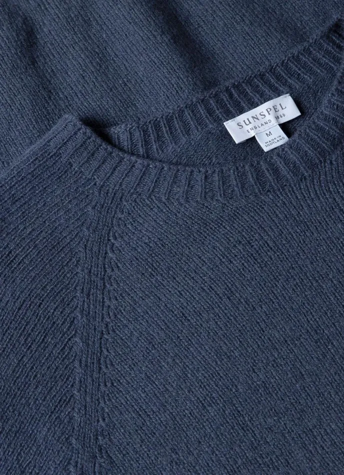 SUNSPEL Knitwear Lambswool Crew Neck Jumper Slate Blue 8211 Men