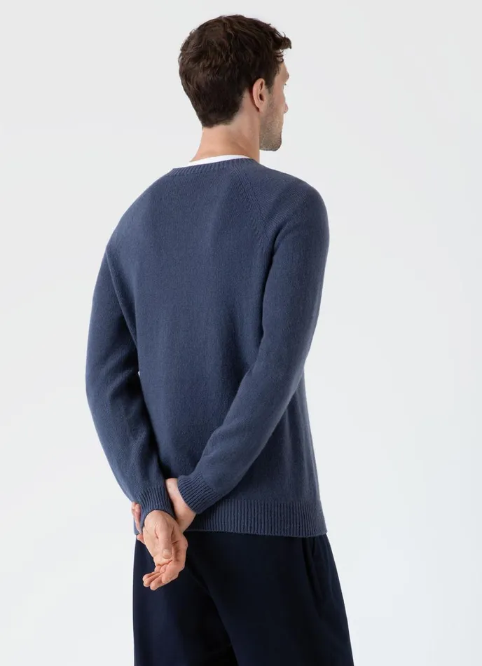 SUNSPEL Knitwear Lambswool Crew Neck Jumper Slate Blue 8211 Men