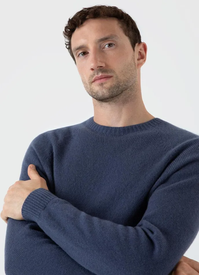 SUNSPEL Knitwear Lambswool Crew Neck Jumper Slate Blue 8211 Men