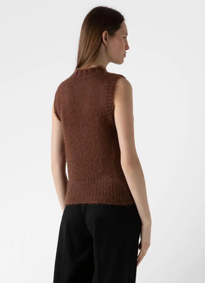 SUNSPEL Knitwear Mohair Silk Vest Mid Camel 8211 Women