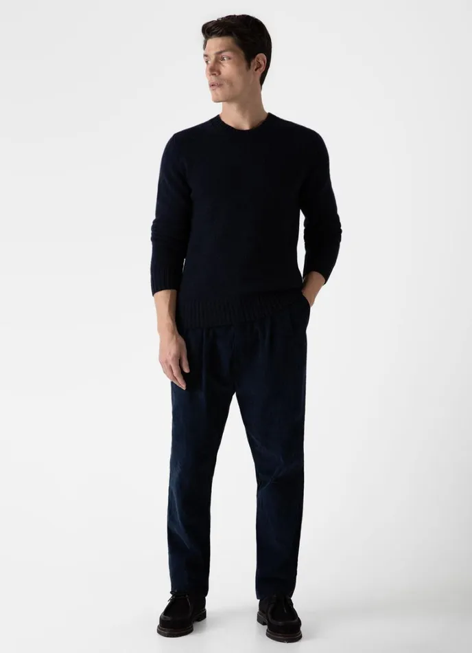 SUNSPEL Knitwear Roxburgh Cashmere Jumper Navy 8211 Men