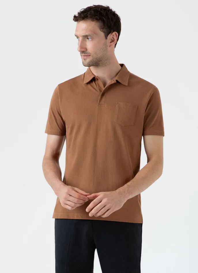 SUNSPEL Polo Shirts Riviera Polo Shirt Dark Camel 8211 Men