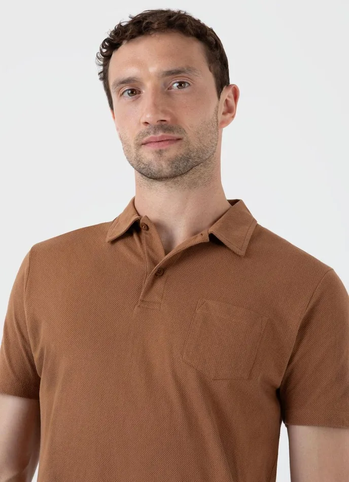 SUNSPEL Polo Shirts Riviera Polo Shirt Dark Camel 8211 Men