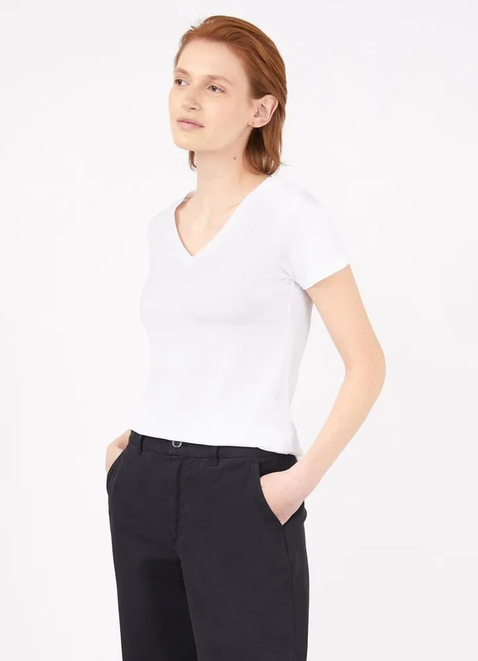 SUNSPEL Tshirts and Tops Vneck Tshirt White 8211 Women