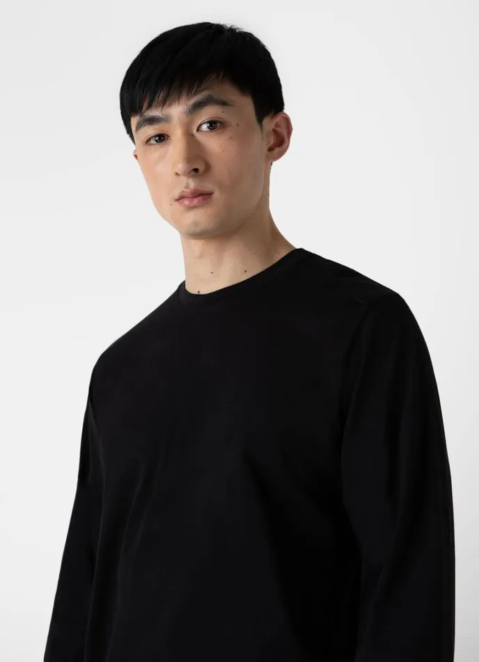 SUNSPEL Tshirts Long Sleeve Riviera Midweight Tshirt Black 8211 Men