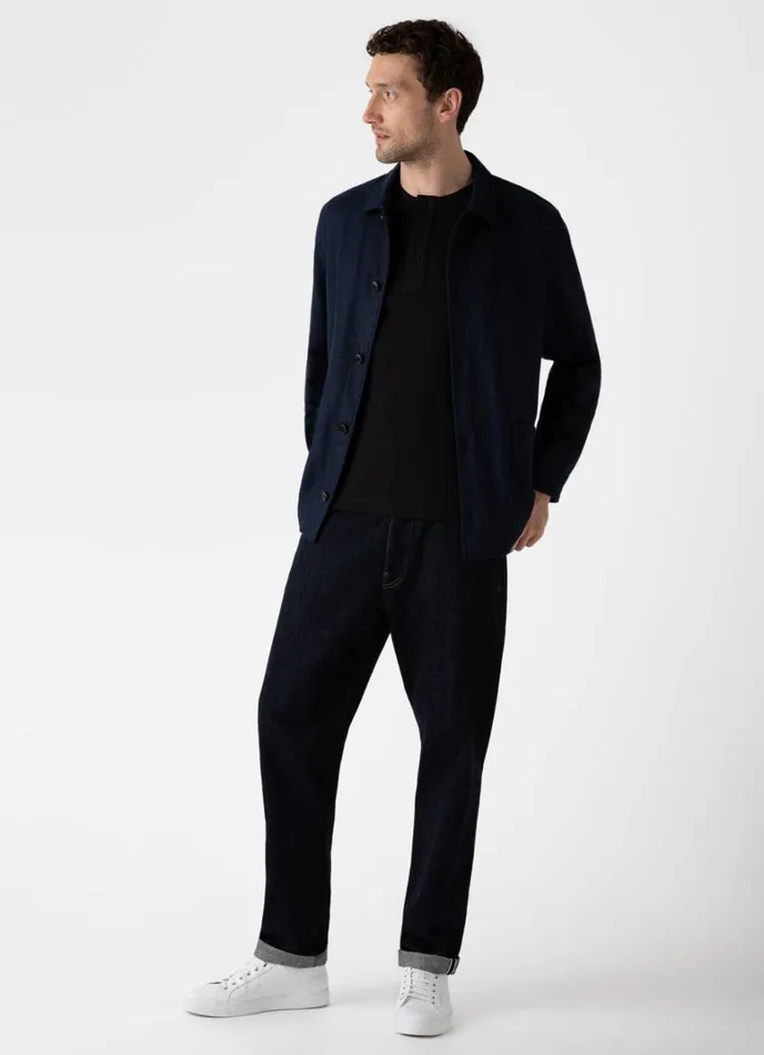 SUNSPEL Tshirts Long Sleeve Waffle Henley Black 8211 Men
